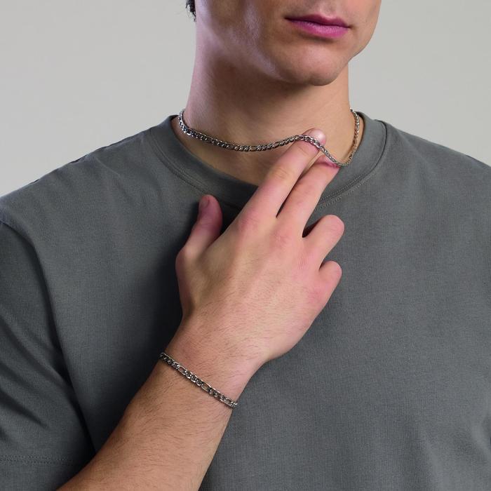 Collana uomo in acciaio con catena figaro Style 36