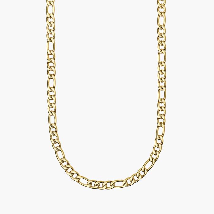 Collana uomo in acciaio dorato con catena figaro Style 36