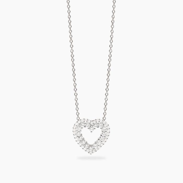 Girocollo con pendente a cuore in zirconi bianchi REGINA DI CUORI