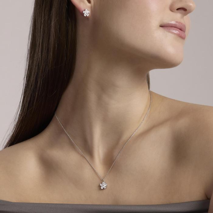 Girocollo con pendente fiore in zirconi bianchi PETALI DI LUCE