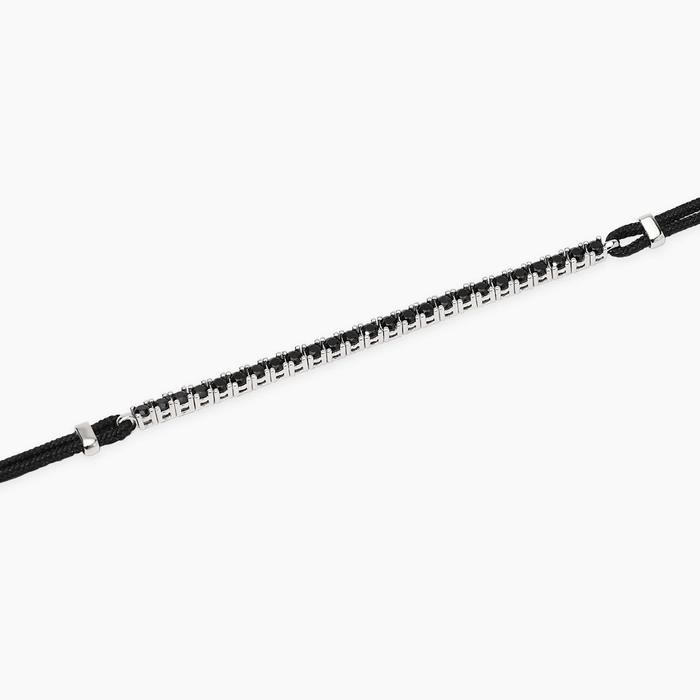 Bracciale con cordino e tennis di zirconi neri MIDNIGHT