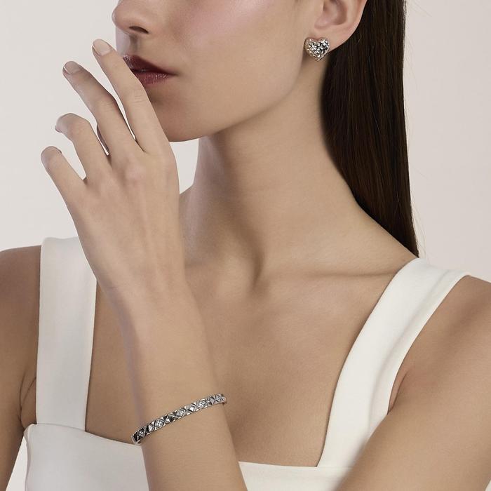 Bracciale bangle matelassé in acciaio Style 75