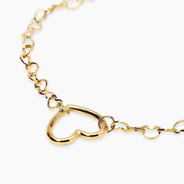 Bracciale cuore in acciaio dorato Style 64