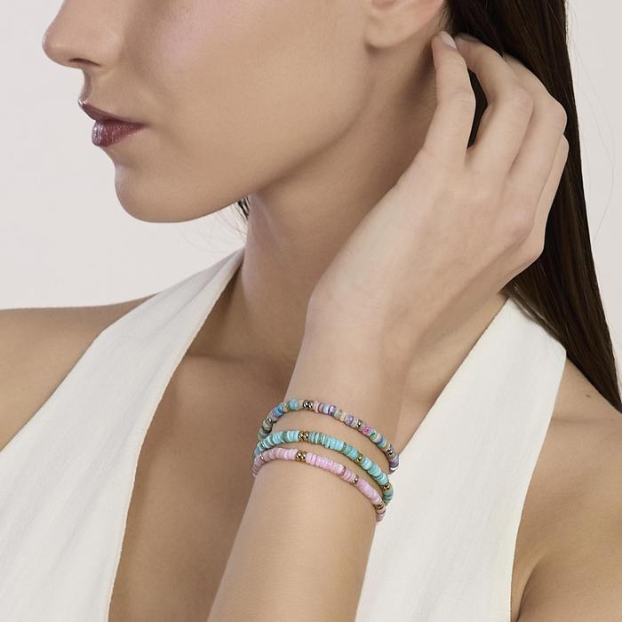 Bracciale regolabile con conchiglie azzurre Style 78