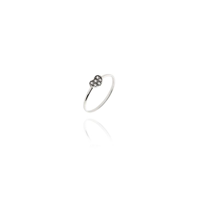 Anello Cuore d'Oro Vero e Zirconi
