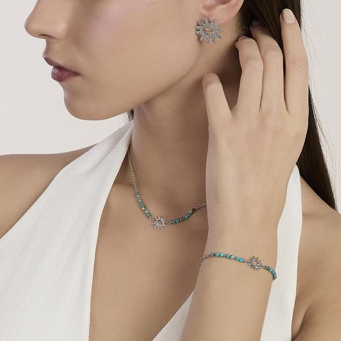 Girocollo con diaspro azzurro e sole Style 68