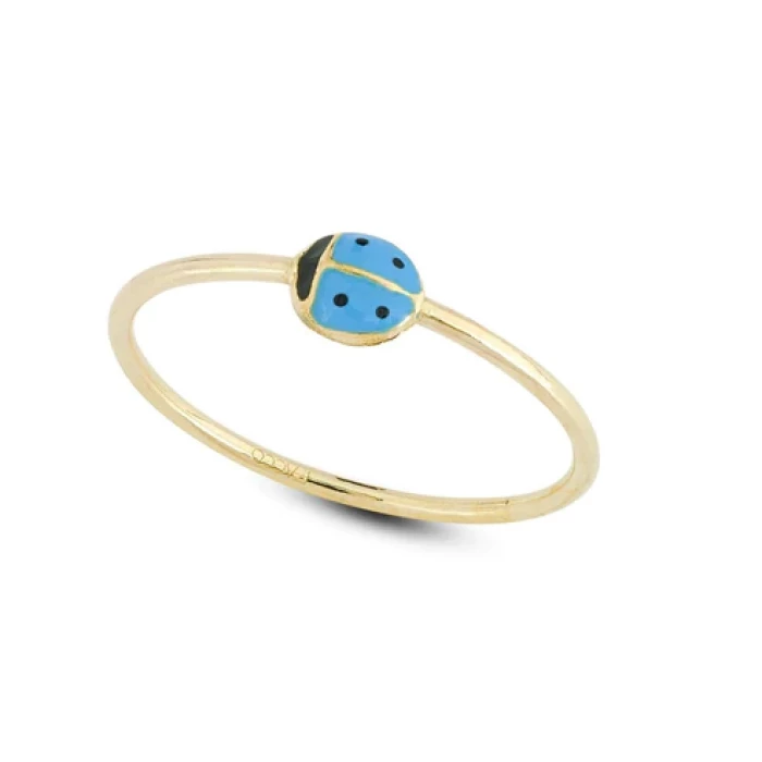 Bague coccinelle en or véritable