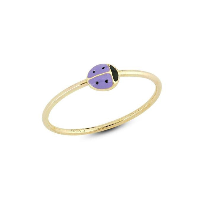 Bague coccinelle en or véritable