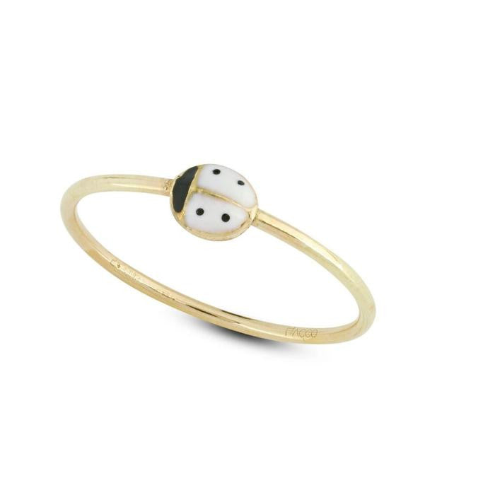 Bague coccinelle en or véritable