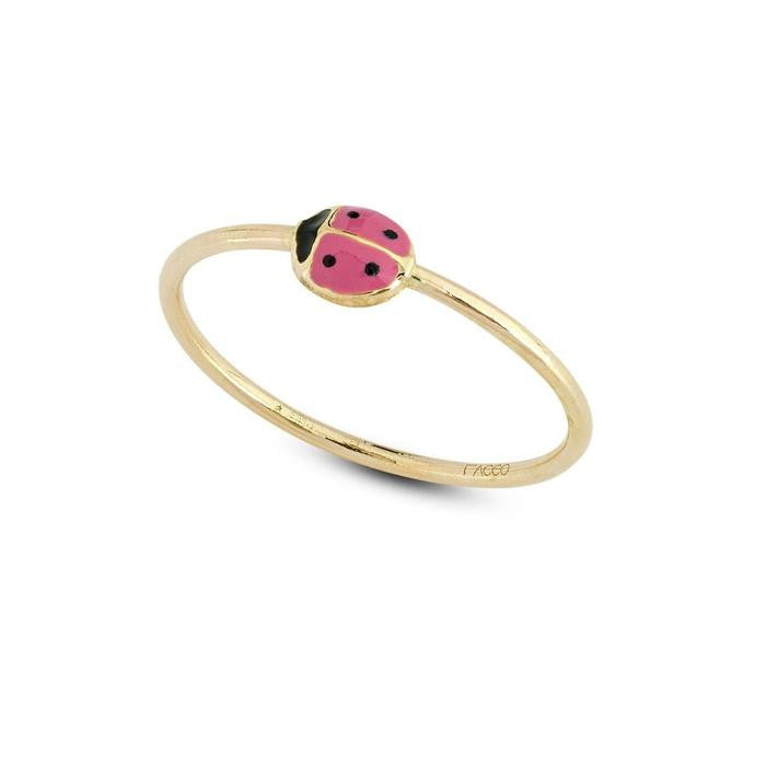 Bague coccinelle en or véritable