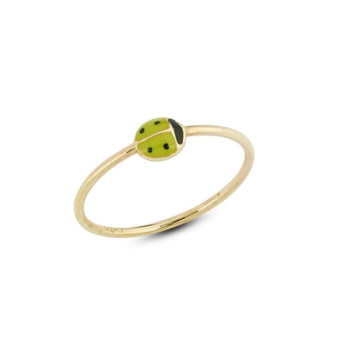 Bague coccinelle en or véritable