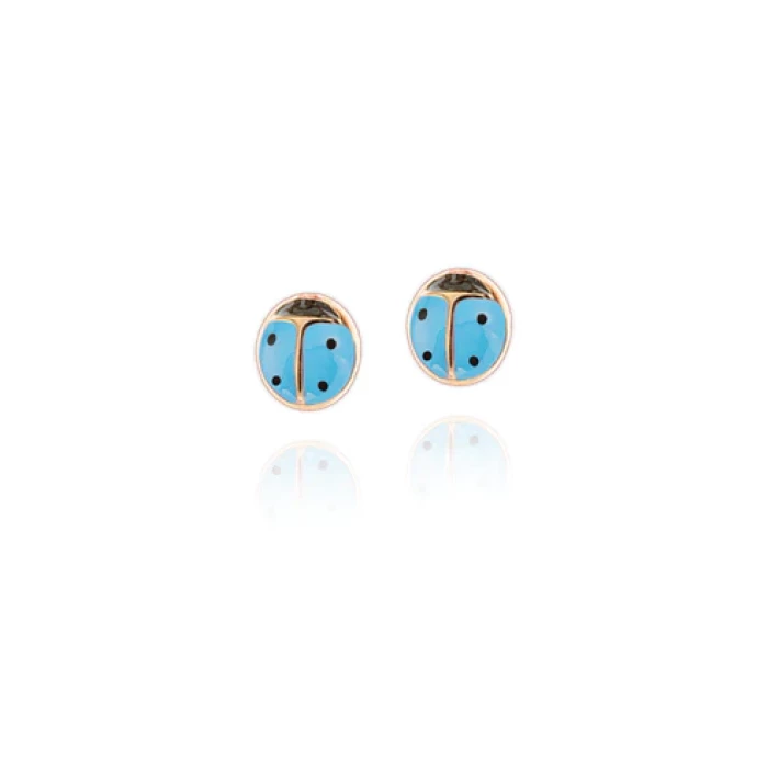 Boucles d'oreilles coccinelle en or véritable