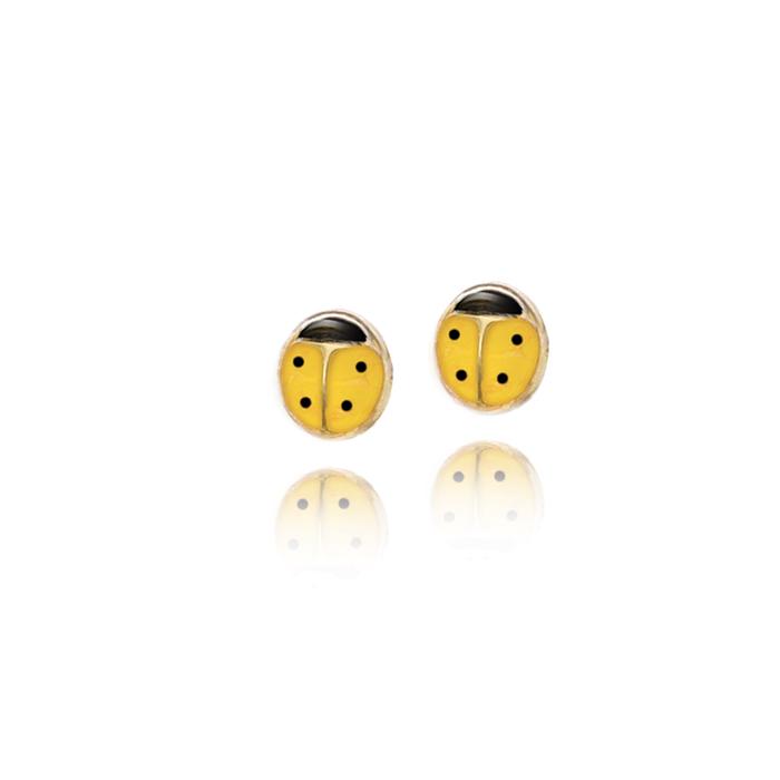 Boucles d'oreilles coccinelle en or véritable