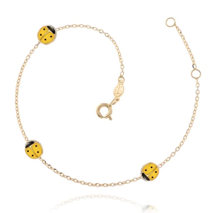 Bracelet coccinelle en or véritable