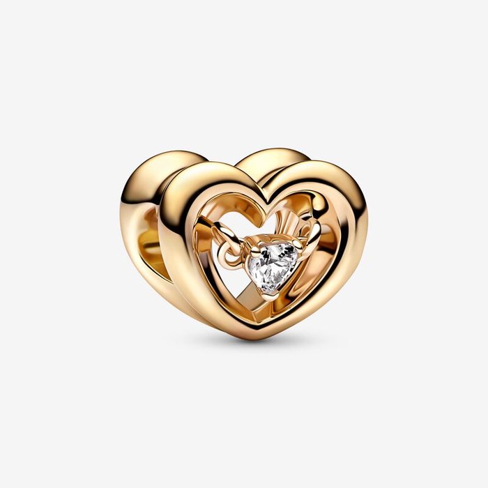 Shining Heart Charm with Stone