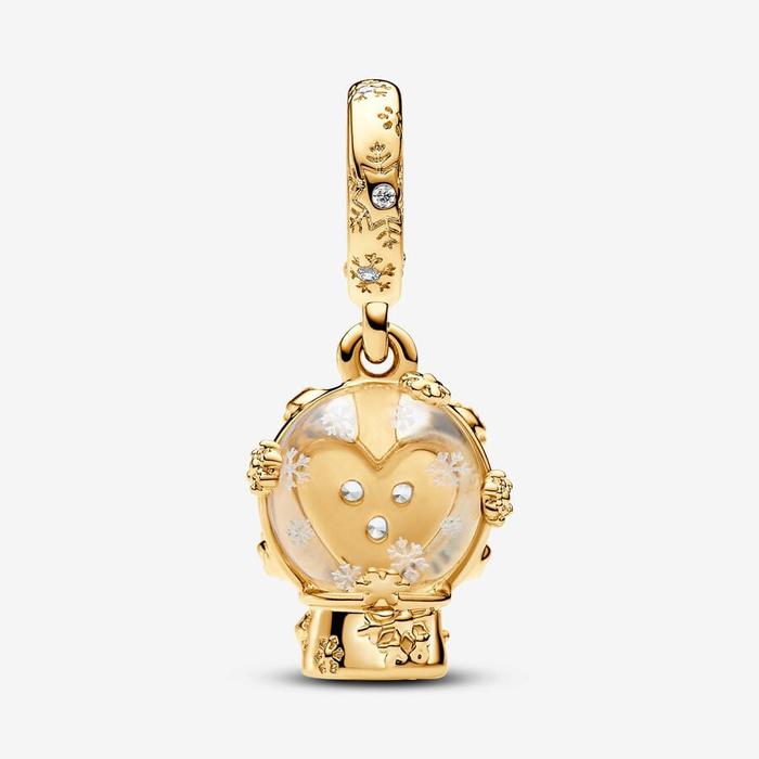Snowball Pendant Charm with Heart