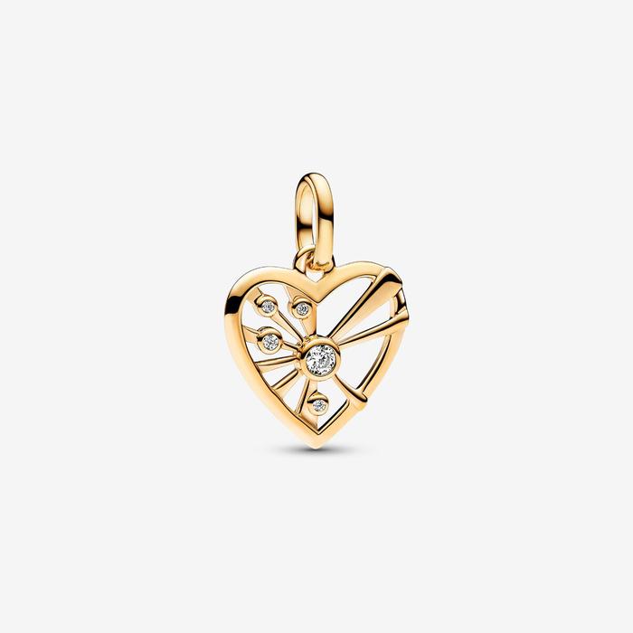 Charm medallion Cuore e raggi