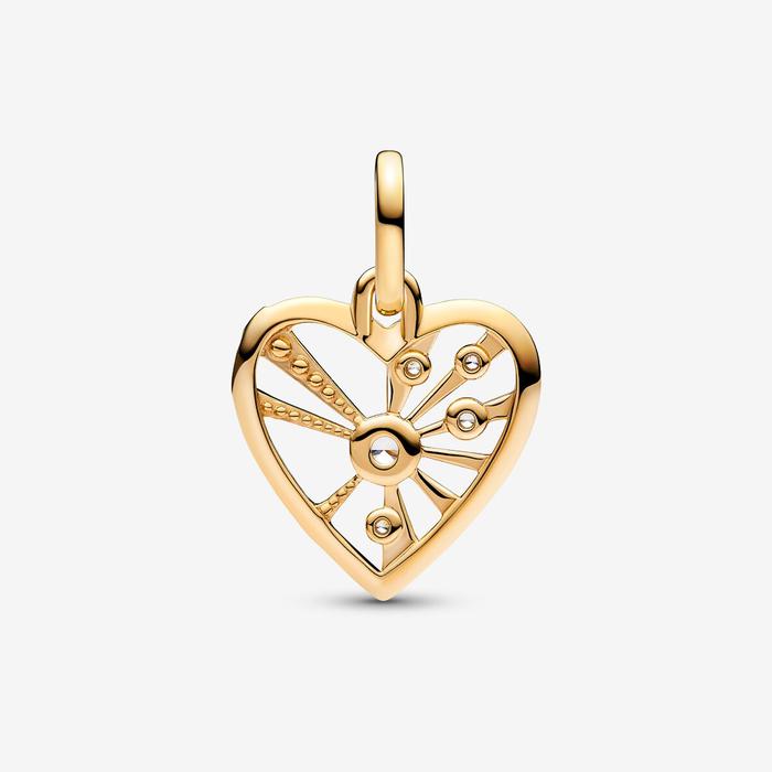 Charm medallion Cuore e raggi