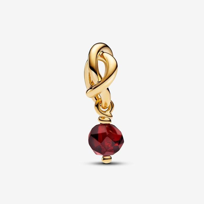 Dark Red Eternal Circle Pendant Charm January