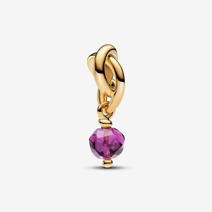 Purple Eternal Circle Pendant Charm February