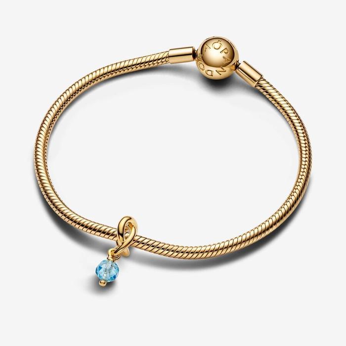 Charm Pendente Cerchio Eterno Azzurro Marzo