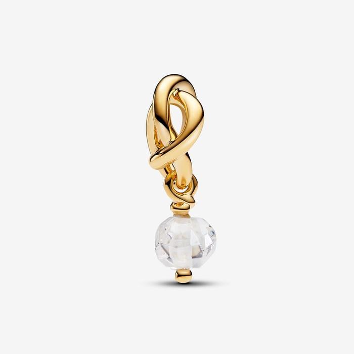 April White Eternal Circle Pendant Charm
