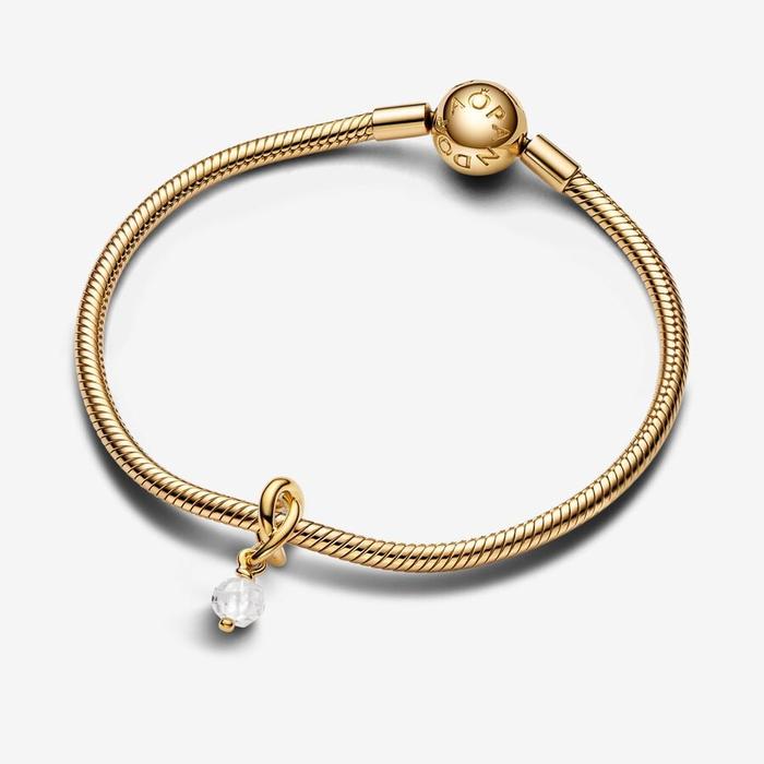 Charm Pendente Cerchio Eterno Bianco Aprile