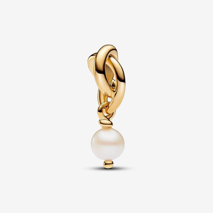 Charm Pendant Eternal Circle White Cultured Freshwater Pearl June