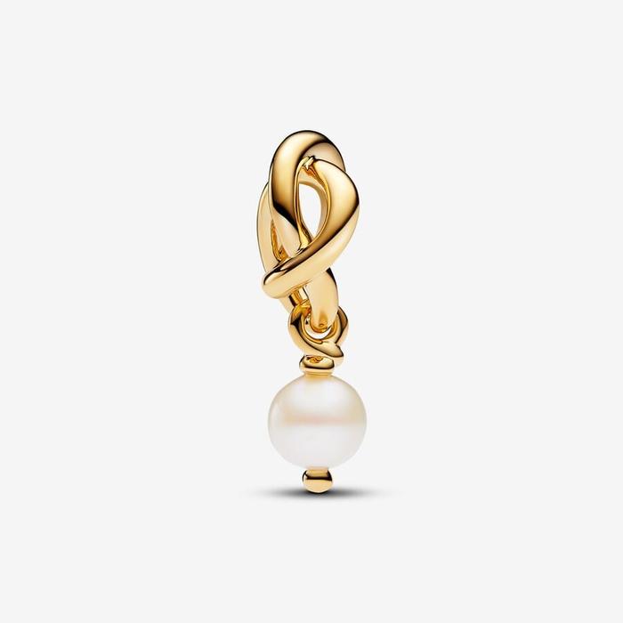 Charm Pendant Eternal Circle White Cultured Freshwater Pearl June