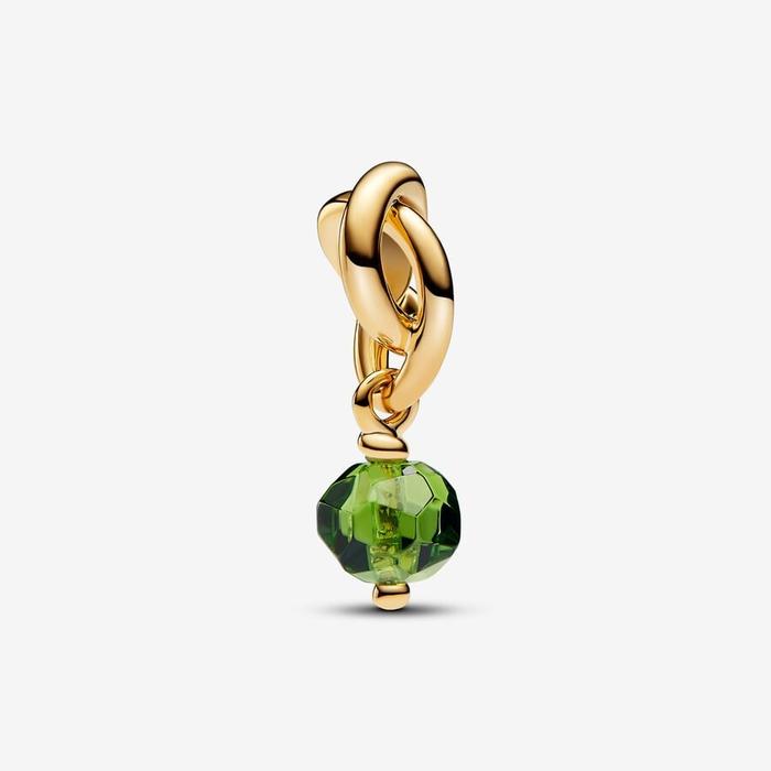 Green Eternal Circle Pendant Charm August