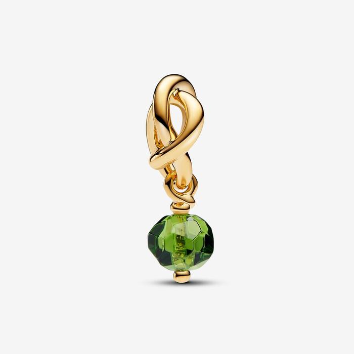 Green Eternal Circle Pendant Charm August