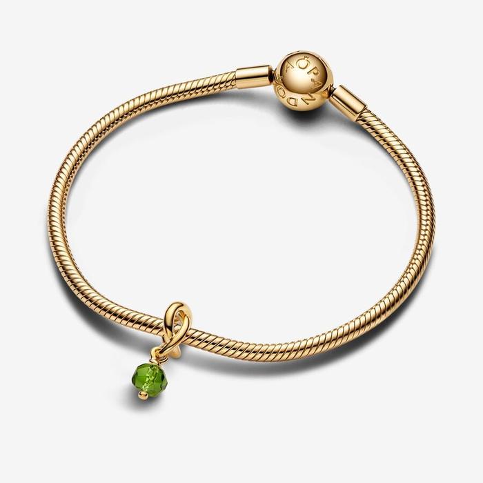 Green Eternal Circle Pendant Charm August