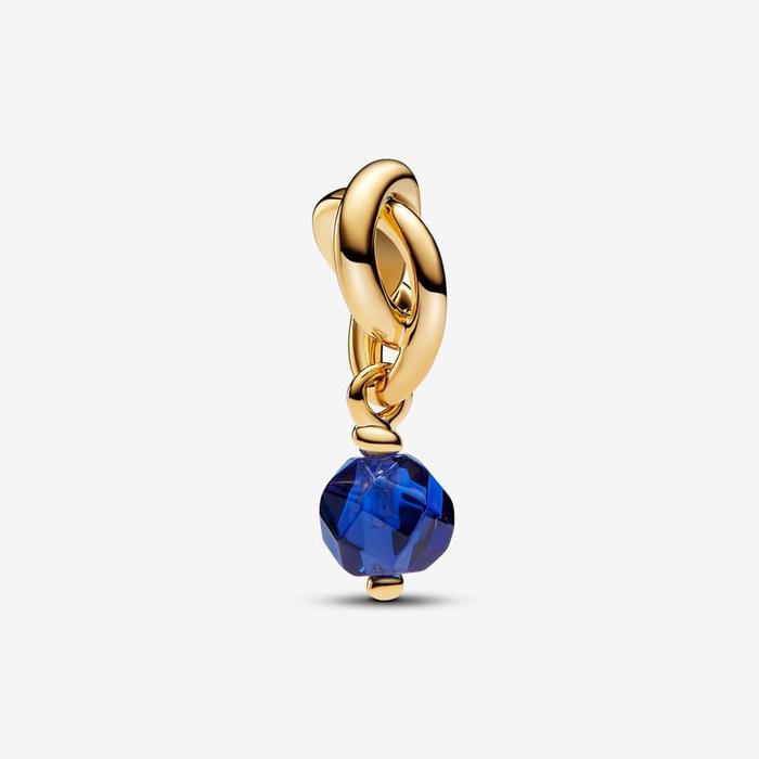 September Blue Eternal Circle Pendant Charm