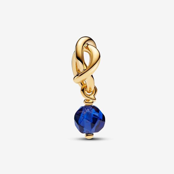 September Blue Eternal Circle Pendant Charm