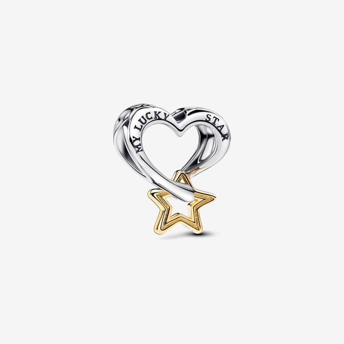Openwork Heart and Star Charm "My Lucky Star"