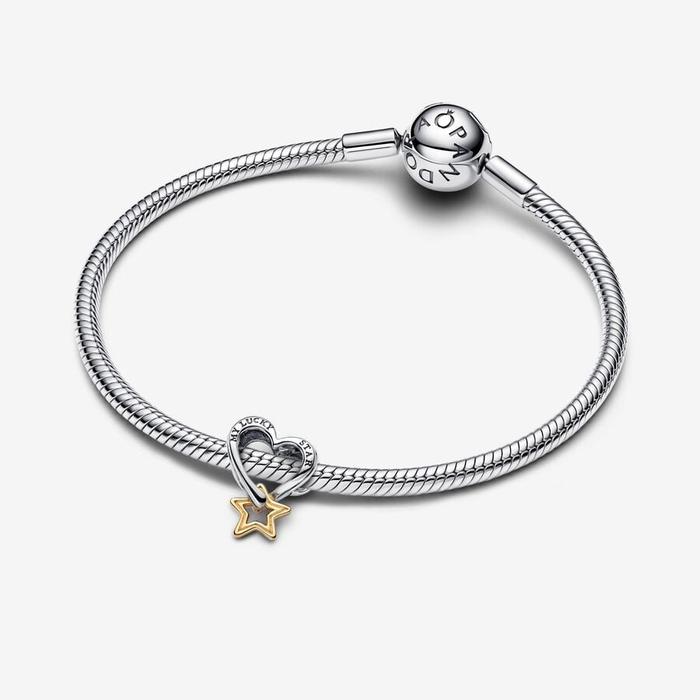 Openwork Heart and Star Charm "My Lucky Star"