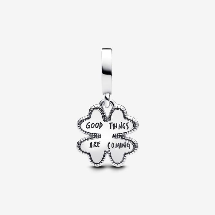 Charm Pendente Quadrifoglio con diamante coltivato in laboratorio