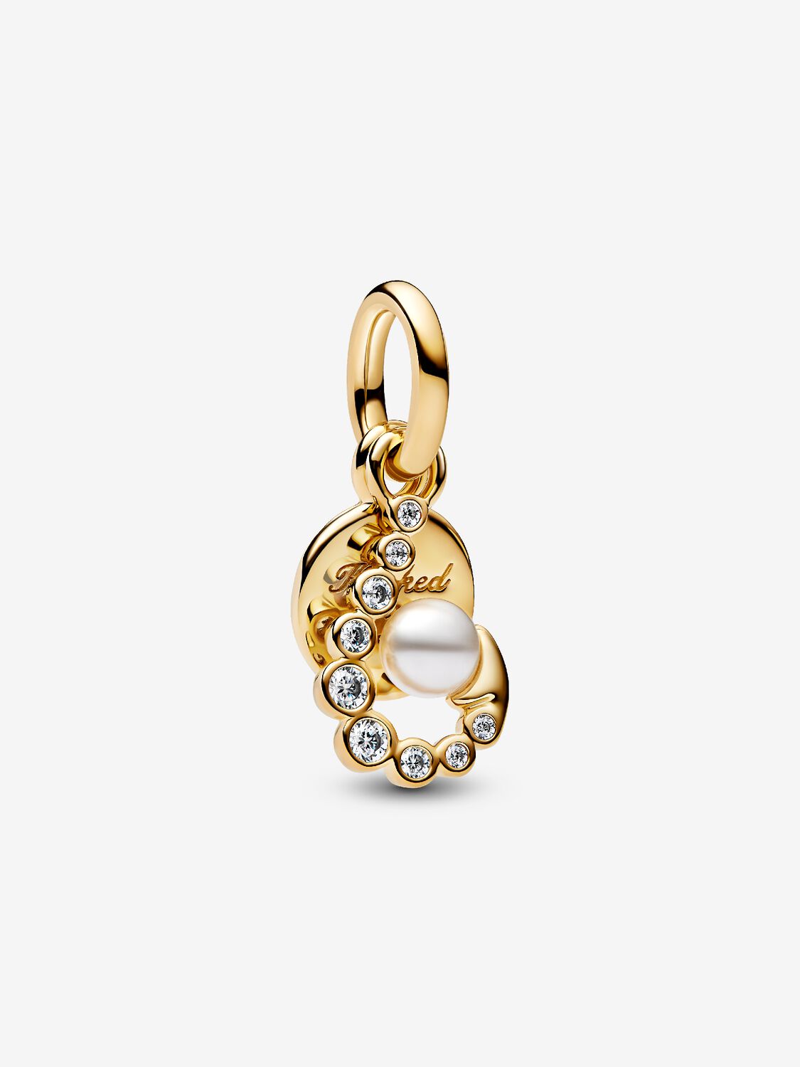 Charm Pendente Uncino con Perla Artificiale