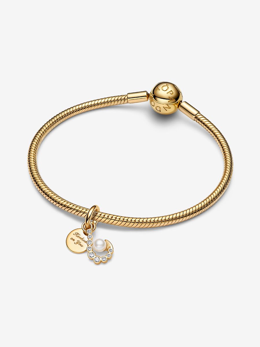 Charm Pendente Uncino con Perla Artificiale