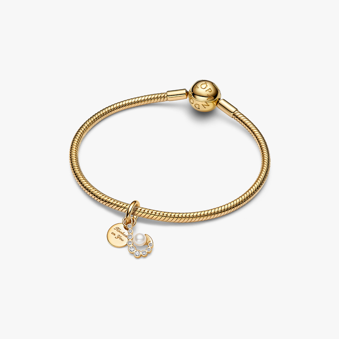 Charm Pendente Uncino con Perla Artificiale