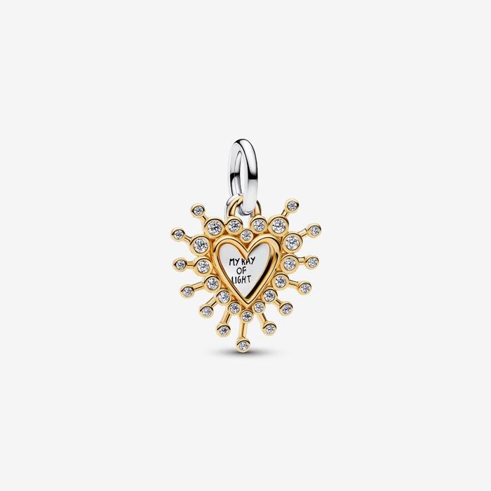 Charm pendente Cuore Luminoso doppio