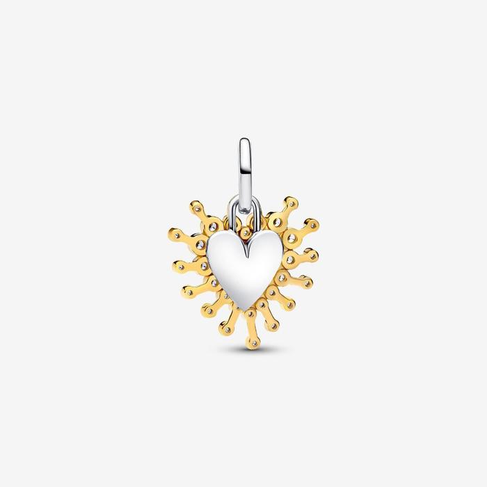 Charm pendente Cuore Luminoso doppio
