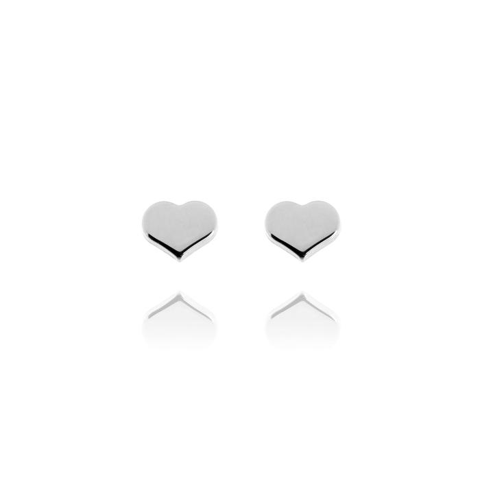 Boucles d'oreilles en or véritable avec cœur et zircon
