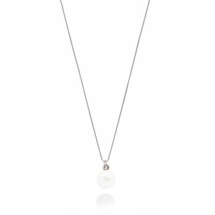 Real Gold Pearl and Zircon Necklace
