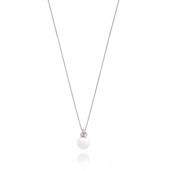 Collana Perla d'Oro Vero e Zirconi