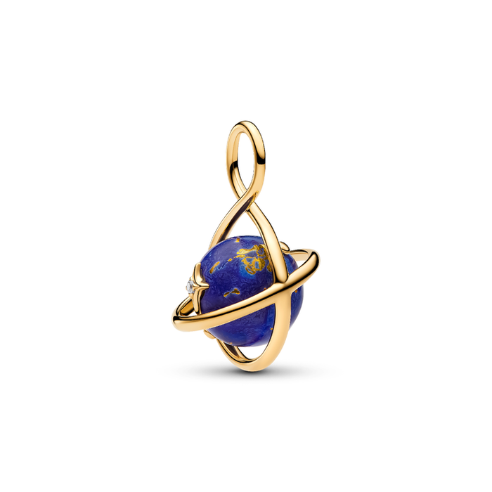 Charm Pendente Pianeta Blu che ruota