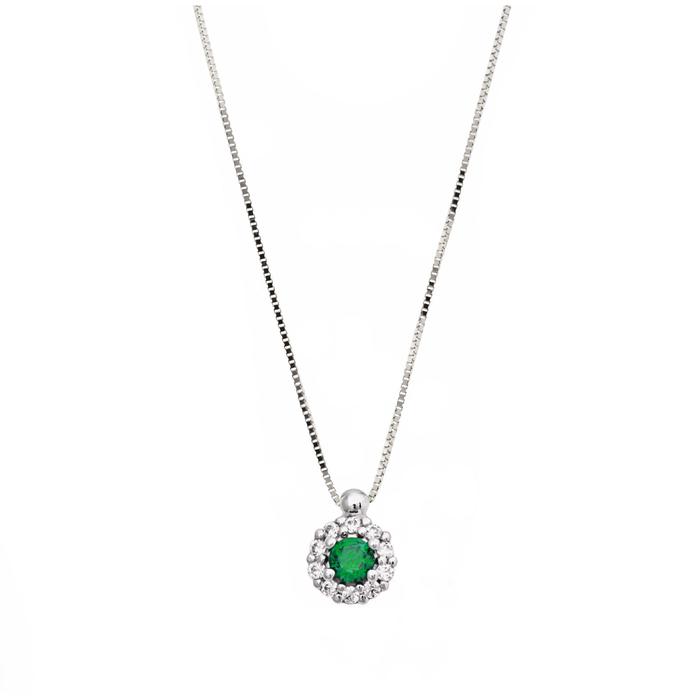Collana Zircone Smeraldo d'Oro Vero