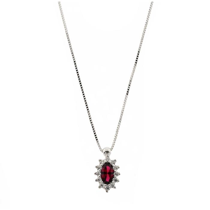 Real Gold Ruby Zircon Necklace