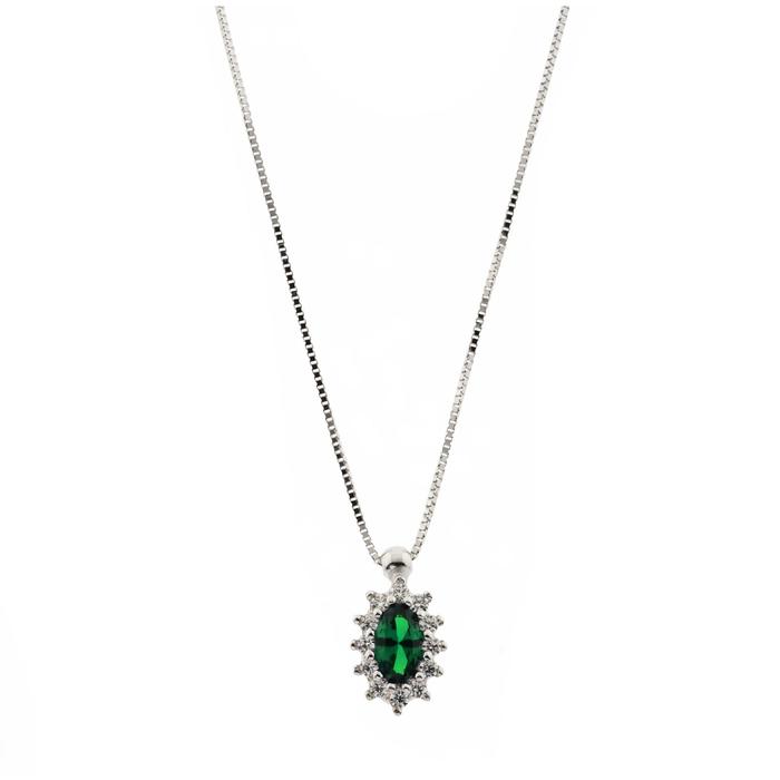 Collana Zircone Smeraldo d'Oro Vero
