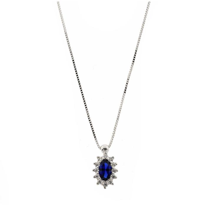 Real Gold Sapphire Zircon Necklace